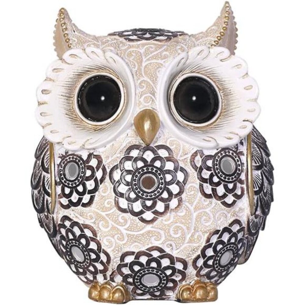Adorable Owl Figurine,Big Eyes Cute Owl Statue,Shelf Accents for Home